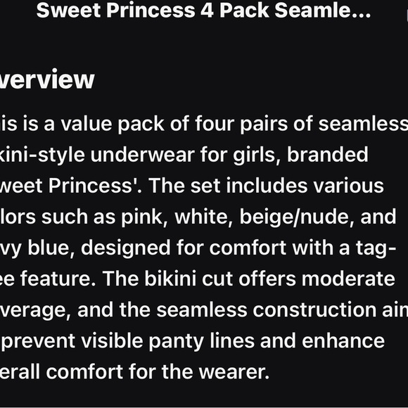 Sweet Princess Girls Seamless Bikini Panties - Picture 5 of 8